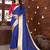 Blue plain art silk saree with blouse