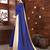Blue plain art silk saree with blouse