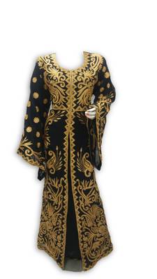 Black georgette embroidered islamic kaftans 1
