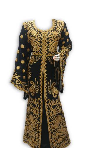 Black georgette embroidered islamic kaftans