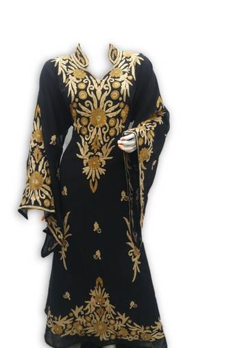 Black georgette embroidered islamic kaftans