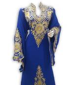 Royal blue georgette embroidered islamic kaftans