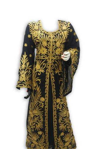 Black georgette embroidered islamic kaftans