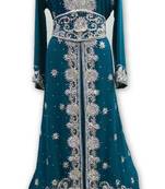 Green georgette embroidered islamic kaftans