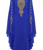 Royal blue georgette embroidered islamic kaftans
