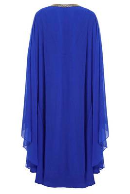 Royal blue georgette embroidered islamic kaftans 2