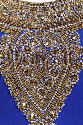 Royal blue georgette embroidered islamic kaftans 3