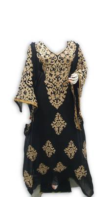 Black georgette embroidered islamic kaftans 1