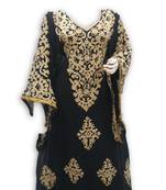 Black georgette embroidered islamic kaftans