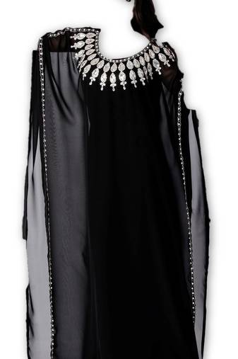 Black georgette embroidered islamic kaftans