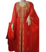Red georgette embroidered islamic kaftans