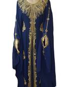 Navy blue georgette embroidered islamic kaftans
