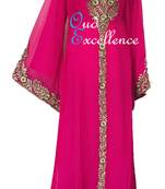 Pink georgette embroidered islamic kaftans