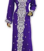 Royal blue georgette embroidered islamic kaftans