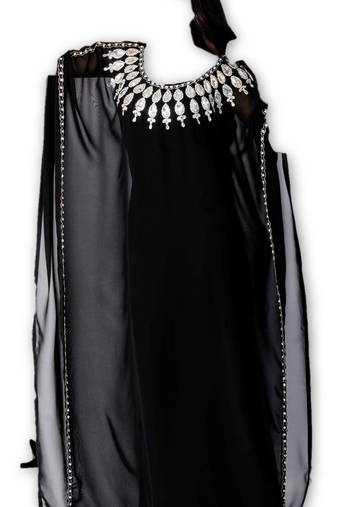 Black georgette embroidered islamic kaftans