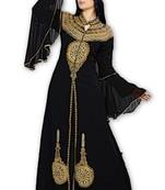 Black georgette embroidered islamic kaftans