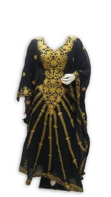 Black georgette embroidered islamic kaftans 1