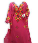 Pink georgette embroidered islamic kaftans