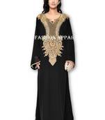 Black georgette embroidered islamic kaftans