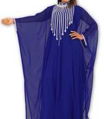 Royal blue georgette embroidered islamic kaftans