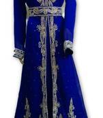 Royal blue georgette embroidered islamic kaftans
