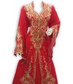 Red georgette embroidered islamic kaftans