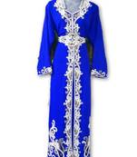 Royal blue georgette embroidered islamic kaftans