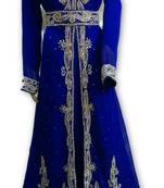 Royal blue georgette embroidered islamic kaftans