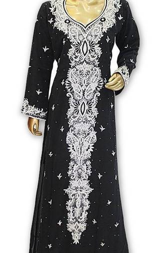 Black georgette embroidered islamic kaftans