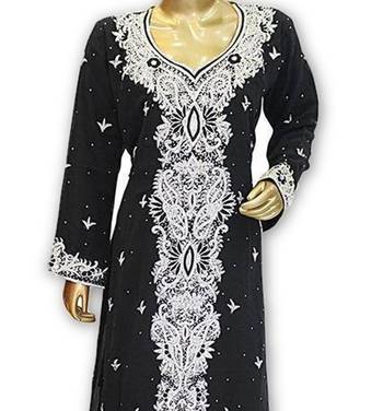 Black georgette embroidered islamic kaftans 2