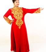 Red georgette embroidered islamic kaftans