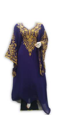 Purple georgette embroidered islamic kaftans 1