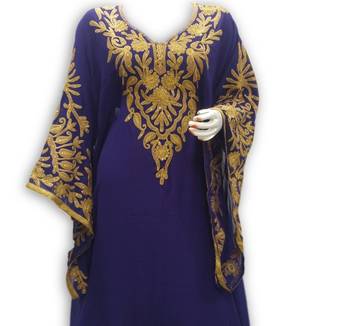 Purple georgette embroidered islamic kaftans 2