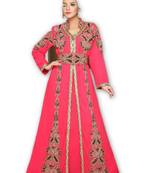 Pink georgette embroidered islamic kaftans