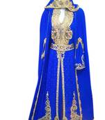 Royal blue georgette embroidered islamic kaftans