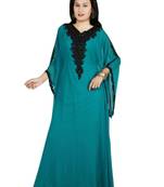Blue georgette embroidered islamic kaftans