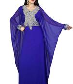 Royal blue georgette embroidered islamic kaftans
