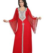 Red georgette embroidered islamic kaftans