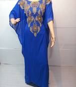 Royal blue georgette embroidered islamic kaftans