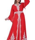 Red georgette embroidered islamic kaftans