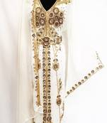 Cream georgette embroidered islamic kaftans