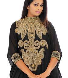 Black georgette embroidered islamic kaftans