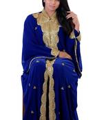 Royal blue georgette embroidered islamic kaftans