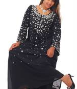 Black georgette embroidered islamic kaftans