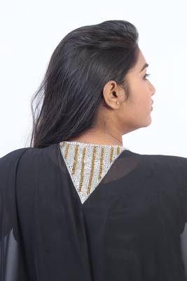 Black georgette embroidered islamic kaftans 3