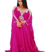 Pink georgette embroidered islamic kaftans