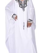 White georgette embroidered islamic kaftans