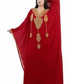 Red georgette embroidered islamic kaftans