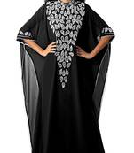 Black georgette embroidered islamic kaftans