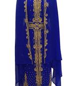 Royal blue georgette embroidered islamic kaftans
